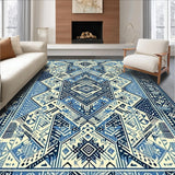 Ultra Soft Area Rug, Non Slip, Stain Resistant, Washable Area Rugs for Living Room, Bedroom, Abstract Boho Cream(Blue)