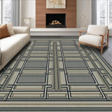 Ultra Soft Area Rug, Non Slip, Stain Resistant, Washable Area Rugs for Living Room, Bedroom, Contemporary Geometric Grey Harmony(Gray)