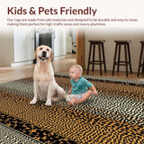 Ultra Soft Area Rug, Non Slip, Stain Resistant, Washable Area Rugs for Living Room, Bedroom, Wild Khaki Animal Aesthetic(Brown)
