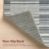 Ultra Soft Area Rug, Non Slip, Stain Resistant, Washable Area Rugs for Living Room, Bedroom, Minimalist Black and White Zigzag Runner Rug with Sharp Angular Stripes(Gray)
