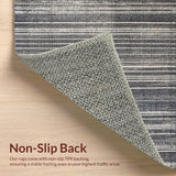 Ultra Soft Area Rug, Non Slip, Stain Resistant, Washable Area Rugs for Living Room, Bedroom, Distinctive Linear Pattern Rug Black and White Accent Piece(Gray)
