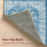 Ultra Soft Area Rug, Non Slip, Stain Resistant, Washable Area Rugs for Living Room, Bedroom, Dainty Scalloped Rug With Bow Detail Aesthetic Preppy Shower Carpet Non Slip(Blue)