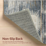 Ultra Soft Area Rug, Non Slip, Stain Resistant, Washable Area Rugs for Living Room, Bedroom, Rustic Mystic Tidal Patterns(Blue)