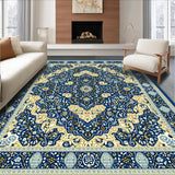 Ultra Soft Area Rug, Non Slip, Stain Resistant, Washable Area Rugs for Living Room, Bedroom, Refined Oriental Inspired with Elegant Blue and Beige(Blue)