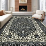 Ultra Soft Area Rug, Non Slip, Stain Resistant, Washable Area Rugs for Living Room, Bedroom, Shaggy Black Trellis Bedroom Carpet for Minimalist Living(Black)