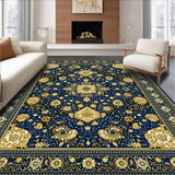Ultra Soft Area Rug, Non Slip, Stain Resistant, Washable Area Rugs for Living Room, Bedroom, Natural Handwoven Jute Cream(Blue)