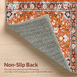 Ultra Soft Area Rug, Non Slip, Stain Resistant, Washable Area Rugs for Living Room, Bedroom, Rustic Warm Toned Diamond Design(Orange)