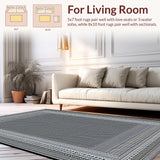 Ultra Soft Area Rug, Non Slip, Stain Resistant, Washable Area Rugs for Living Room, Bedroom, Neutral Warmth Textured Bath Mat(Gray)