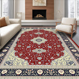 Ultra Soft Area Rug, Non Slip, Stain Resistant, Washable Area Rugs for Living Room, Bedroom, Contemporary Colorful Lattice Features(Red)