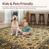 Ultra Soft Area Rug, Non Slip, Stain Resistant, Washable Area Rugs for Living Room, Bedroom, Elegant Neutral Paisley Aesthetic(Beige)