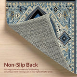 Ultra Soft Area Rug, Non Slip, Stain Resistant, Washable Area Rugs for Living Room, Bedroom, Evil Eye Ethnic Motif Accent(Blue)