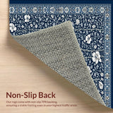 Ultra Soft Area Rug, Non Slip, Stain Resistant, Washable Area Rugs for Living Room, Bedroom, Geometric Botanical Boho for(Blue)