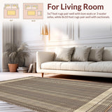 Ultra Soft Area Rug, Non Slip, Stain Resistant, Washable Area Rugs for Living Room, Bedroom, Sophisticated Warm Toned Arrangement(Beige)