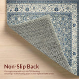 Ultra Soft Area Rug, Non Slip, Stain Resistant, Washable Area Rugs for Living Room, Bedroom, Rustic Floral Earthy Aesthetic(Gray)