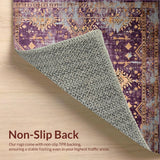 Ultra Soft Area Rug, Non Slip, Stain Resistant, Washable Area Rugs for Living Room, Bedroom, Intricate Tiled Rustic Elegance(Purple)