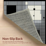 Ultra Soft Area Rug, Non Slip, Stain Resistant, Washable Area Rugs for Living Room, Bedroom, Bold Minimalist Tiled Aesthetic(Gray)