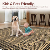 Ultra Soft Area Rug, Non Slip, Stain Resistant, Washable Area Rugs for Living Room, Bedroom, Animal Print Living Room Plush Home Decor Mat(Beige)