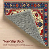Ultra Soft Area Rug, Non Slip, Stain Resistant, Washable Area Rugs for Living Room, Bedroom, Traditional Vivid Entryway Antique-Inspired Carpet(Red)