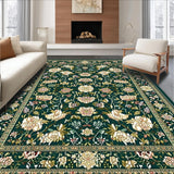 Ultra Soft Area Rug, Non Slip, Stain Resistant, Washable Area Rugs for Living Room, Bedroom, Rustic Intricate Oriental Patterns(Green)