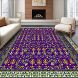 Ultra Soft Area Rug, Non Slip, Stain Resistant, Washable Area Rugs for Living Room, Bedroom, Luxurious Brown Geometric Arrangement(Purple)