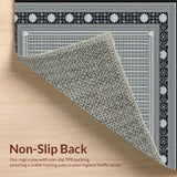 Ultra Soft Area Rug, Non Slip, Stain Resistant, Washable Area Rugs for Living Room, Bedroom, Contemporary Trellis in Earth Tones(Gray)