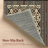 Aztec Inspired Area Abstract Tribal for Hallways(Beige)