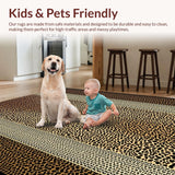 Ultra Soft Area Rug, Non Slip, Stain Resistant, Washable Area Rugs for Living Room, Bedroom, Elegant Wild Print Composition(Brown)