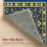 Ultra Soft Area Rug, Non Slip, Stain Resistant, Washable Area Rugs for Living Room, Bedroom, Patio Flooring Black & White(Blue)