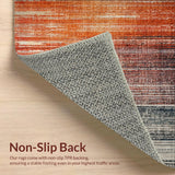 Ultra Soft Area Rug, Non Slip, Stain Resistant, Washable Area Rugs for Living Room, Bedroom, Soft Ombre Gradient Rug Rustic Multi-Hue Distressed Abstract Patterns(Orange)
