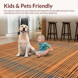 Ultra Soft Area Rug, Non Slip, Stain Resistant, Washable Area Rugs for Living Room, Bedroom, Vibrant Earthy Tiger Aesthetic(Orange)