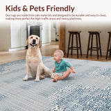 Ultra Soft Area Rug, Non Slip, Stain Resistant, Washable Area Rugs for Living Room, Bedroom, Chic Modern Animal Print(Blue)
