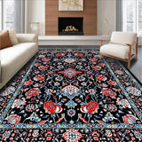 Chic Black Vintage Blossom Design(Black)