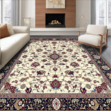 Elegant Beige Oriental Runner Featuring Classic Floral Medallion Motifs(Ivory)