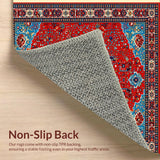 Ultra Soft Area Rug, Non Slip, Stain Resistant, Washable Area Rugs for Living Room, Bedroom, Intricate Neutral Office Space Area Rug(Red)
