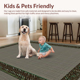 Ultra Soft Area Rug, Non Slip, Stain Resistant, Washable Area Rugs for Living Room, Bedroom, Rustic Earth Tone Striped Texture(Brown)