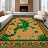 Ultra Soft Area Rug, Non Slip, Stain Resistant, Washable Area Rugs for Living Room, Bedroom, Playful Multi-Color Alligator Aesthetic(Brown)