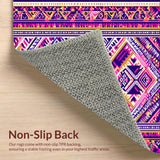 Ultra Soft Area Rug, Non Slip, Stain Resistant, Washable Area Rugs for Living Room, Bedroom, Contemporary Southwestern Patterned Craft(Purple)