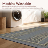 Ultra Soft Area Rug, Non Slip, Stain Resistant, Washable Area Rugs for Living Room, Bedroom, Timeless Diamond Patterned Charm(Blue)