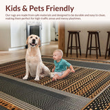 Ultra Soft Area Rug, Non Slip, Stain Resistant, Washable Area Rugs for Living Room, Bedroom, Contemporary Cozy Faux Texture(Black)