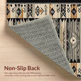 Ultra Soft Area Rug, Non Slip, Stain Resistant, Washable Area Rugs for Living Room, Bedroom, Rustic Southwestern Tiled Motif(Brown)
