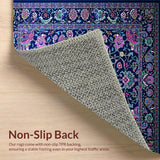 Ultra Soft Area Rug, Non Slip, Stain Resistant, Washable Area Rugs for Living Room, Bedroom, Rustic Multicolor Tapestry Vibe(Blue)