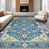 Ultra Soft Area Rug, Non Slip, Stain Resistant, Washable Area Rugs for Living Room, Bedroom, Serene Light Blue Ethnic Patterns(Blue)