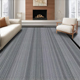 Ultra Soft Area Rug, Non Slip, Stain Resistant, Washable Area Rugs for Living Room, Bedroom, Eclectic Striped Black White Contrast(Gray)