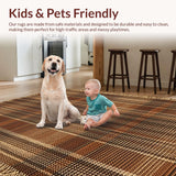 Ultra Soft Area Rug, Non Slip, Stain Resistant, Washable Area Rugs for Living Room, Bedroom, Western Country Living Room Bear Design Rug(Beige)