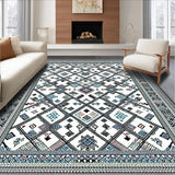 Ultra Soft Area Rug, Non Slip, Stain Resistant, Washable Area Rugs for Living Room, Bedroom, Chic Modern Abstract Patterning(White)