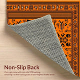 Ultra Soft Area Rug, Non Slip, Stain Resistant, Washable Area Rugs for Living Room, Bedroom, Charming Kids’ Adventure Concept(Orange)