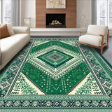 Ultra Soft Area Rug, Non Slip, Stain Resistant, Washable Area Rugs for Living Room, Bedroom, Quaint Rustic Striped Design(Green)