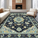 Ultra Soft Area Rug, Non Slip, Stain Resistant, Washable Area Rugs for Living Room, Bedroom, Contemporary Abstract Artful Scheme(Blue)