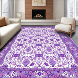 Ultra Soft Area Rug, Non Slip, Stain Resistant, Washable Area Rugs for Living Room, Bedroom, Lavender Vintage Floral Elegance(Purple)