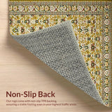 Ultra Soft Area Rug, Non Slip, Stain Resistant, Washable Area Rugs for Living Room, Bedroom, Rustic Earthy Floral Aesthetics(Beige)